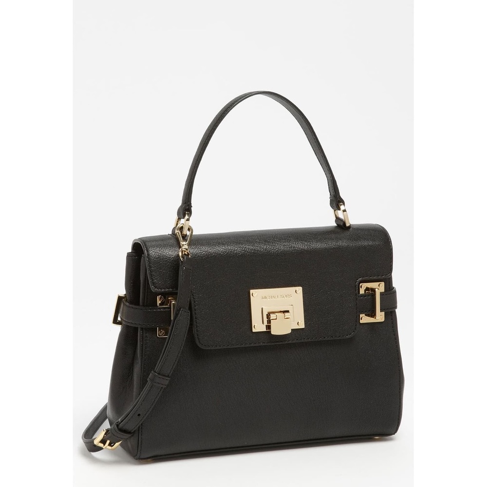Michael Kors Astrid Black Leather Satchel - NEW